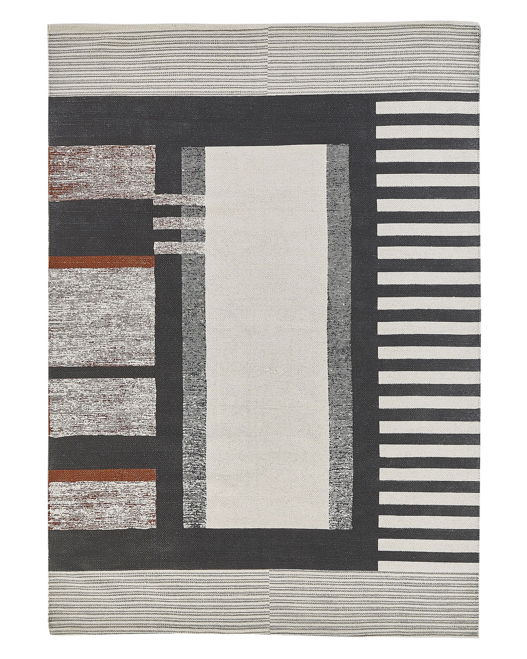 Teppich Baumwolle mehrfarbig 160 x 230 cm abstraktes Muster Kurzflor KAKINADA_817062