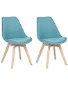 Set of 2 Dining Chairs DAKOTA II Fabric Blue