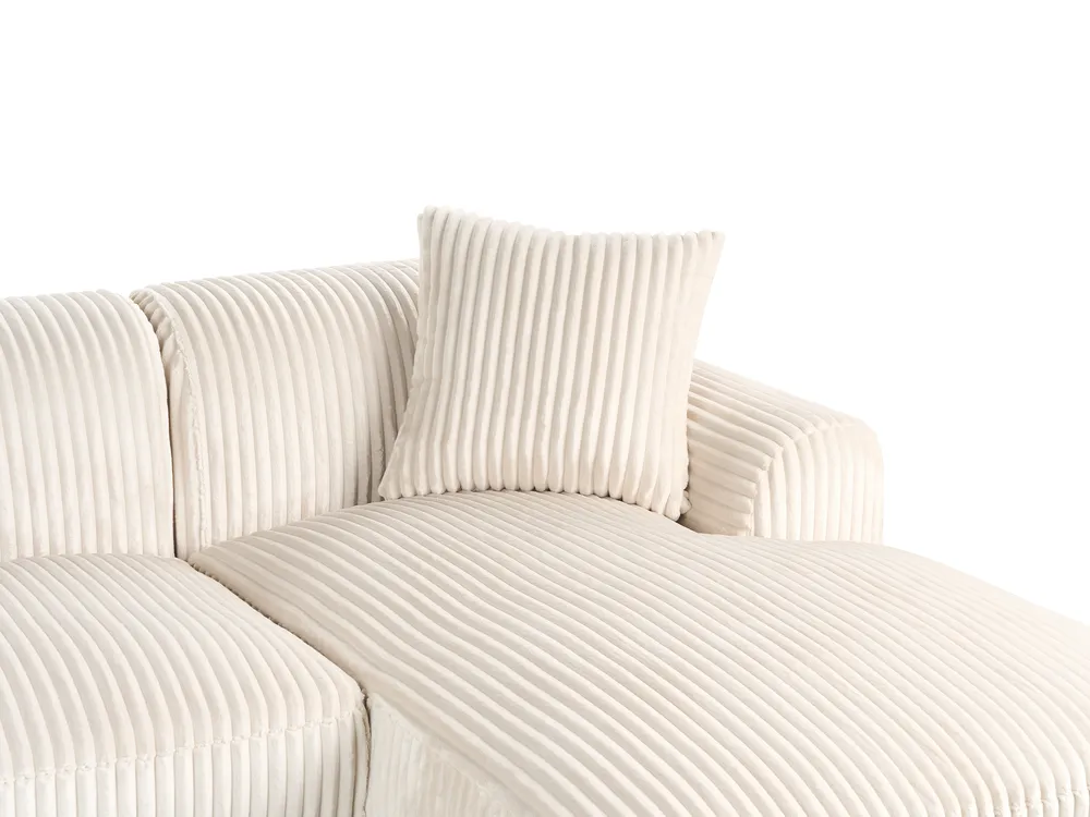 Corner Sofa STENUM Corduroy Off-White Left Hand_972507
