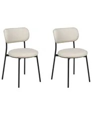 Set di 2 sedie da pranzo CASEY Tessuto Beige chiaro_884547