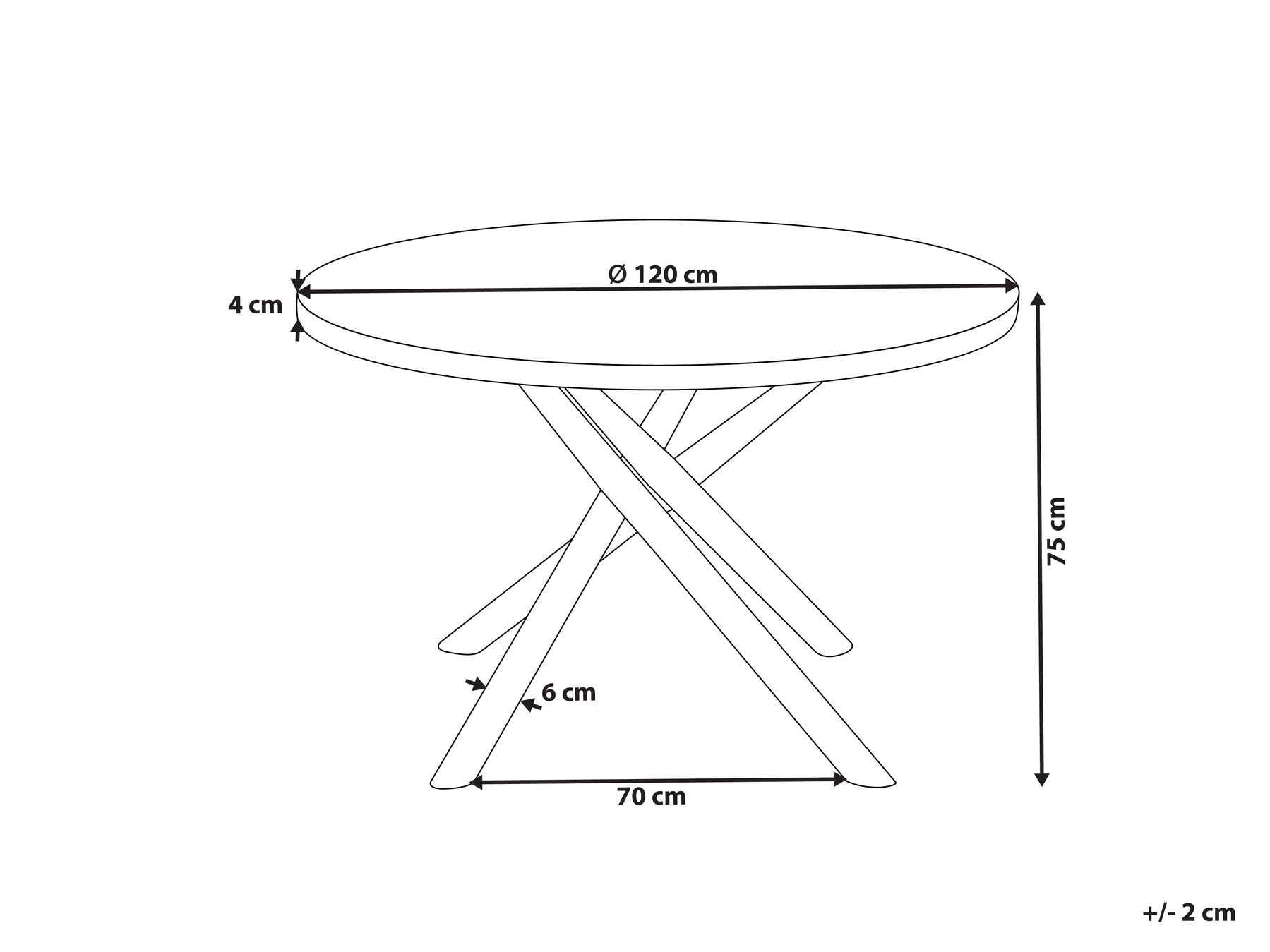 Round Dining Table ⌀ 120 cm Dark Wood and Grey LORENZO_962046 Round Dining Table ⌀ 120 cm Dark Wood and Grey LORENZO_962046