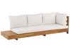 Left Hand 5 Seater Acacia Wood Garden Corner Sofa Set White MARETTIMO_776435