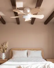Deckenventilator mit Licht BIVENS mit Fernbedienung LED Hellbeige_1133266