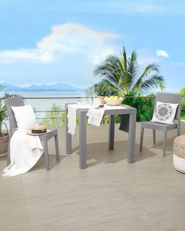 Set of 2 Garden Dining Chairs Light Grey FOSSANO