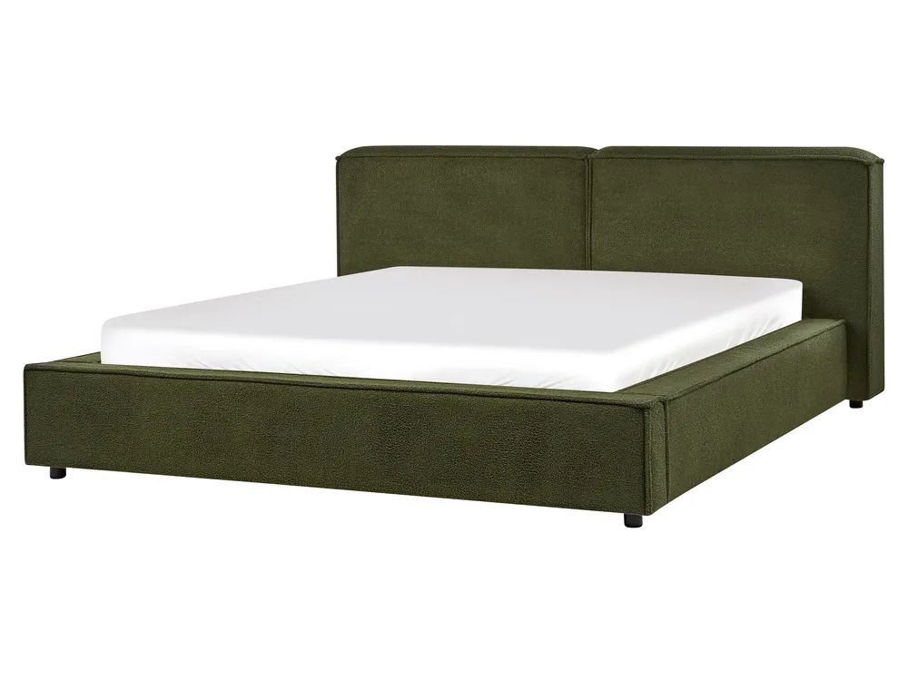 Bed Boucle LINARDS 160 x 200 cm (EU King Size) Dark Green_930540