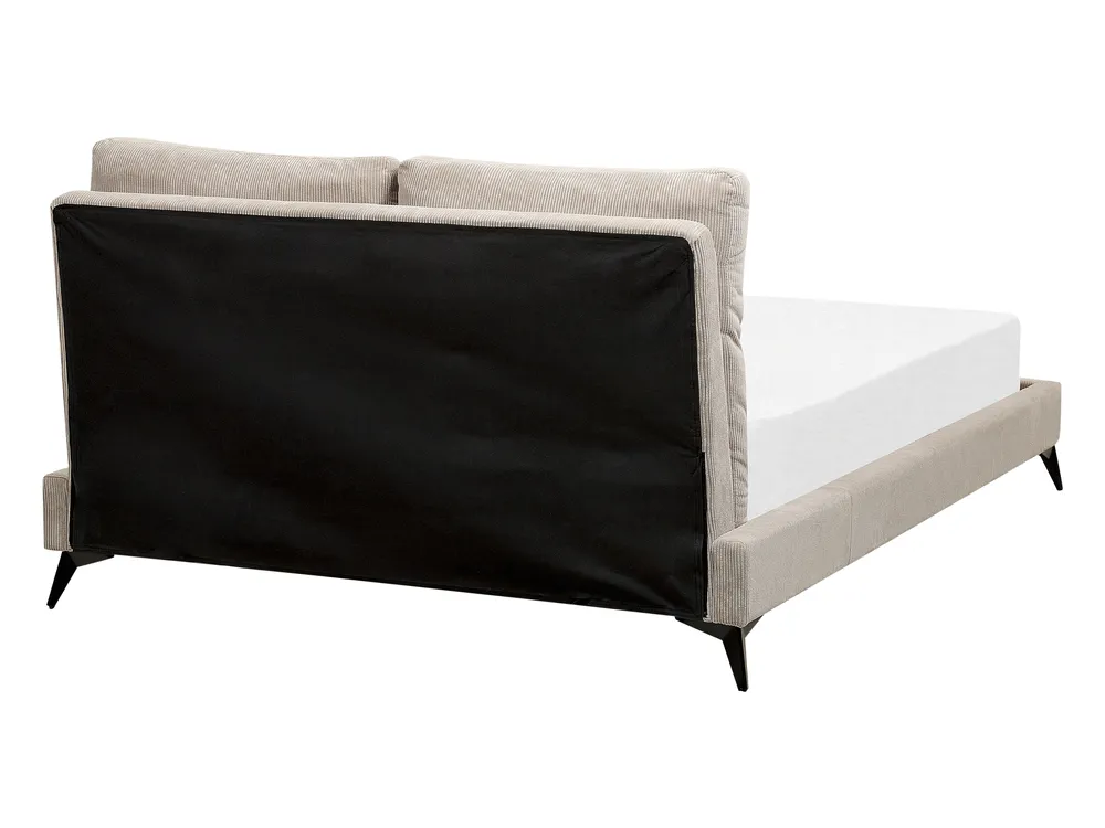 Bed Corduroy MELLE 140 x 200 cm (EU Double) Taupe_882203