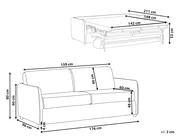 Sofa Bed 2 Seater ISHOJ Fabric Light Grey_939969