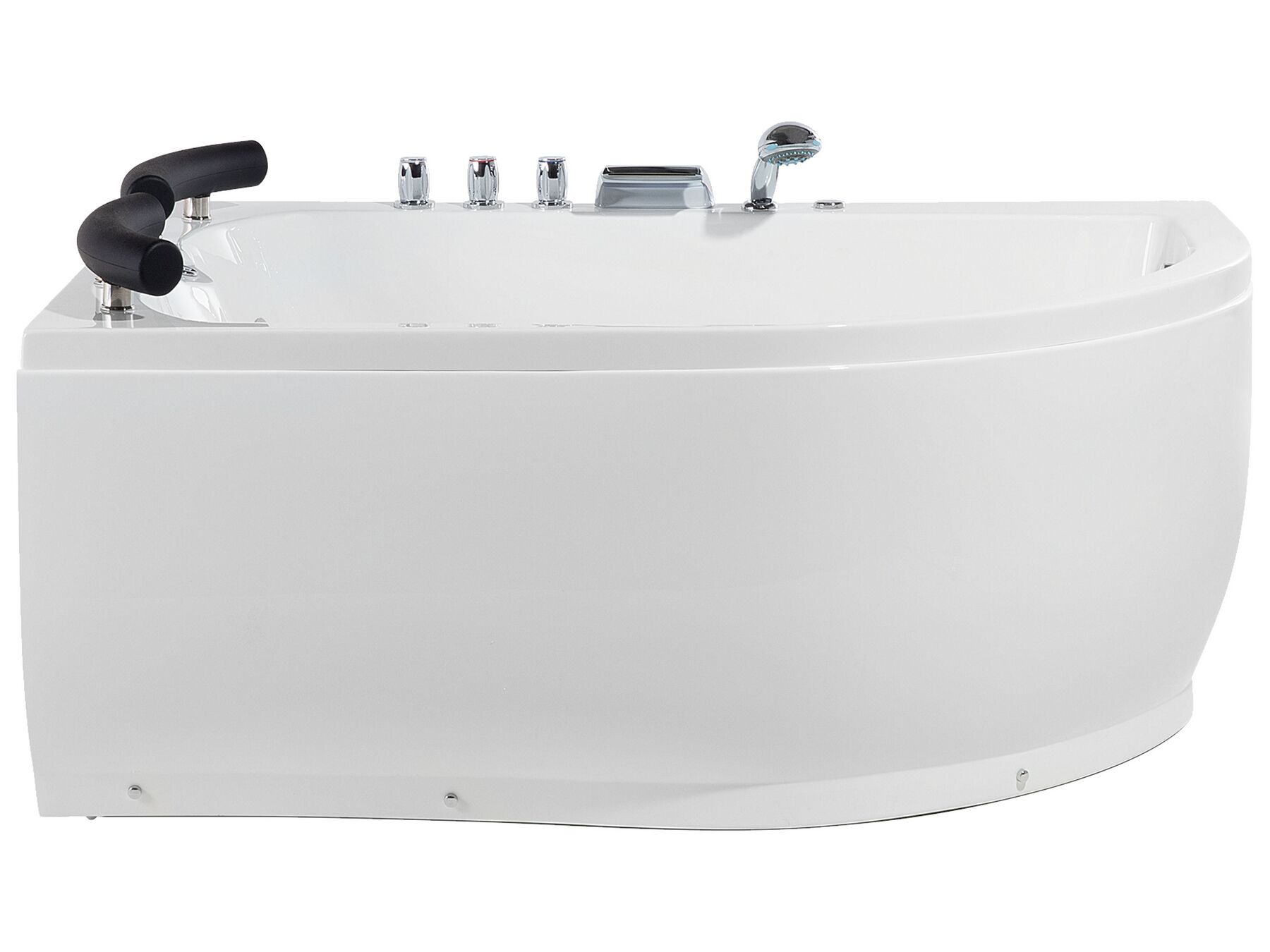 Whirlpool Badewanne weiß Eckmodell mit LED rechts 160 x 113 cm PARADISO_680854