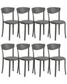 Set of 8 Dining Chairs Dark Grey VIESTE_861701
