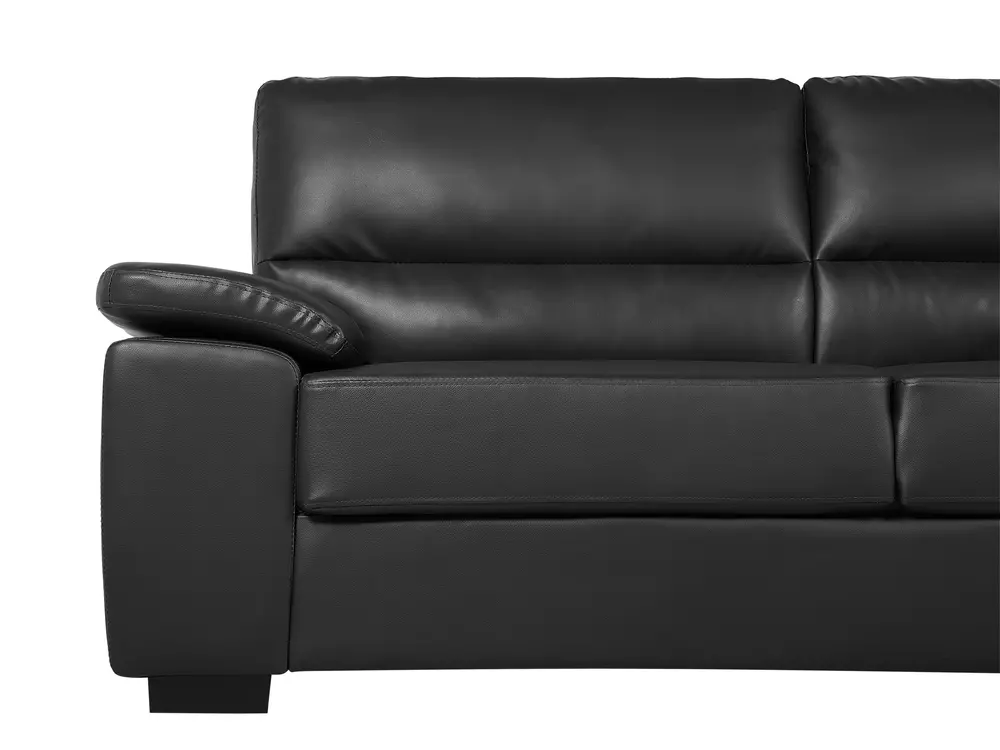 Sofa 3 Seater VOGAR Faux Leather Black_729975