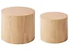 Set of 2 Coffee Tables MANTI Light Brown