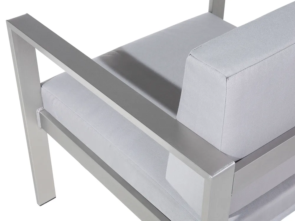 Ensemble de jardin avec table et 4 chaises en aluminium blanc et corde