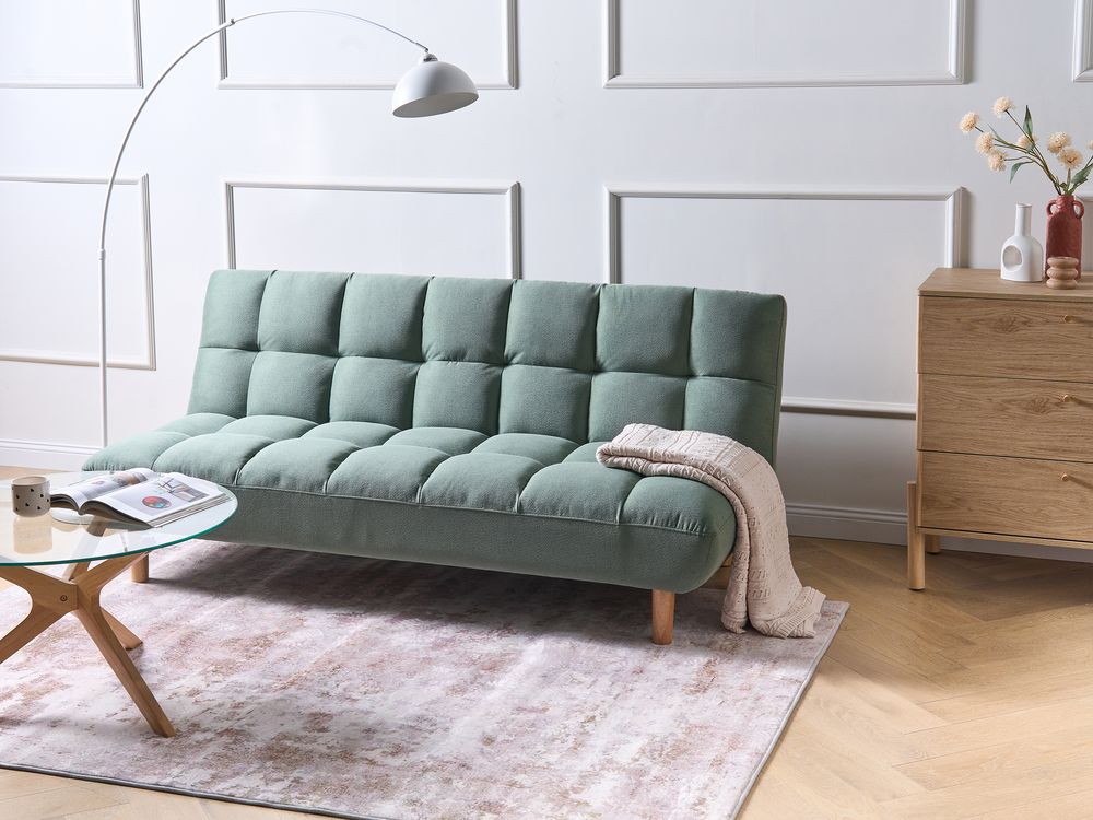 Schlafsofa 2-Sitzer RISOR Stoff Hellgrün
