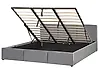 Ottoman Bed BOUSSE Velvet Dark Grey 180 x 200 cm (EU Super King)