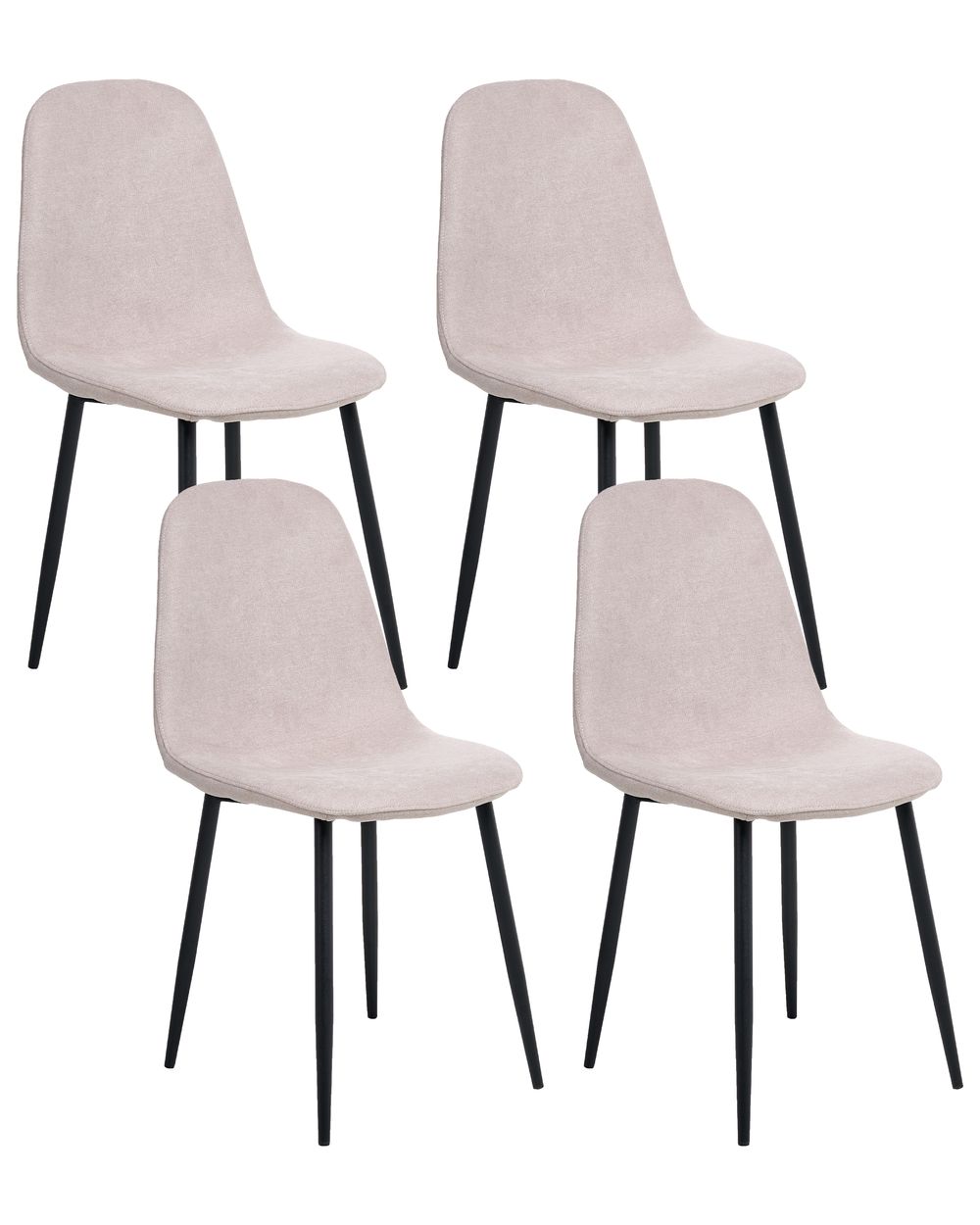 Set of 4 Dining Chairs CRANDALL Fabric Beige