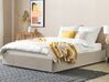Čalúnená posteľ béžová s úložným priestorom 160x200cm DINAN_721428