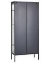 Vitrine Metall schwarz 5-Fächer 181 cm FOXTON_850356