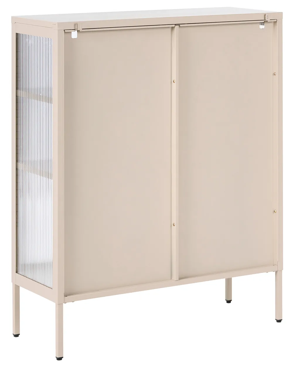 Szafka ze szklanymi drzwiami LERRYN 90 cm Metal Beżowy_1068967