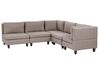 5-Seater Left Hand Modular Corner Sofa Brown UNSTAD_924956