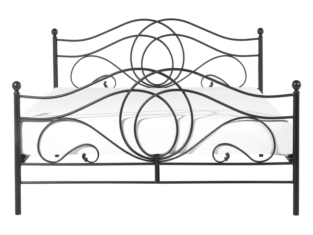 Bed Metal LYRA 140 x 200 cm (EU Double) Black_817955