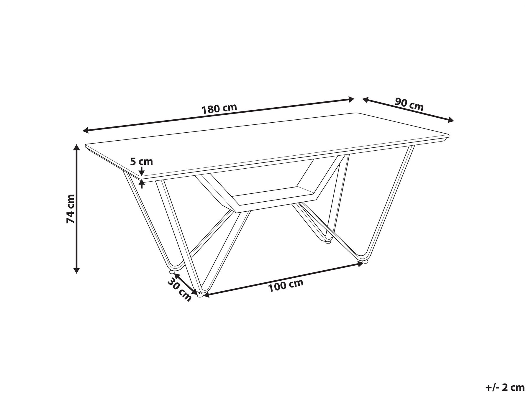 Dining Table 180 x 90 cm Concrete Effect with Black BANDURA_872230