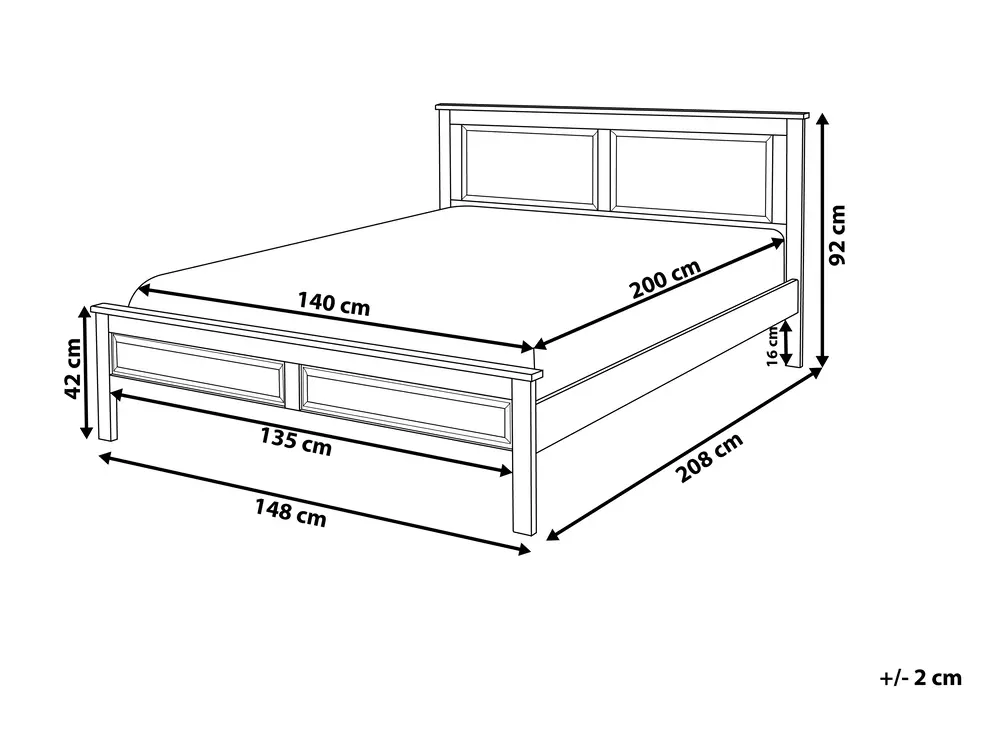 Bed Pine Wood OLIVET 140 x 200 cm (EU Double) Dark Blue_734520
