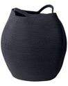 Conjunto de 2 cestas de algodón negro 30 cm PANJGUR_846436