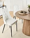 Set van 2 eetkamerstoelen AVENIR Fluweel Gebroken wit