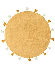 Kids Rug KODINHI  Yellow ø 120 cm Cotton_1155160
