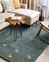 Vlnený koberec gabbeh 140 x 200 cm zelený CALTI_855808