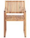 Lot de 8 chaises de jardin en bois d'acacia avec coussins blanc cassé SASSARI II_923959