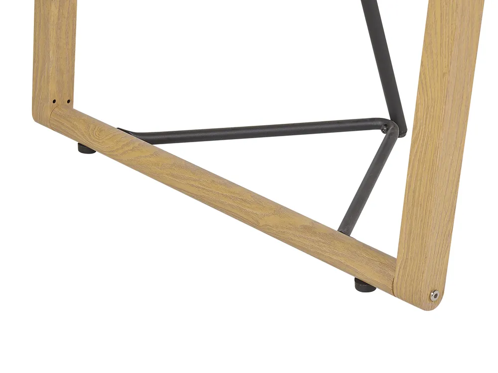 Dining Table TACOMA Light Brown 140 cm 80 cm Tempered Glass_786374