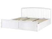 Ottoman Bed CLARBEC Pine Wood White 180 x 200 cm (EU Super King)_1055798