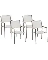 Conjunto de 4 sillas de jardín GROSSETO Acero inoxidable Blanco