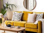 Set of 2 Decorative Cushions MYRTUS 45 x 45 cm Cotton Beige Geometric Pattern_839967