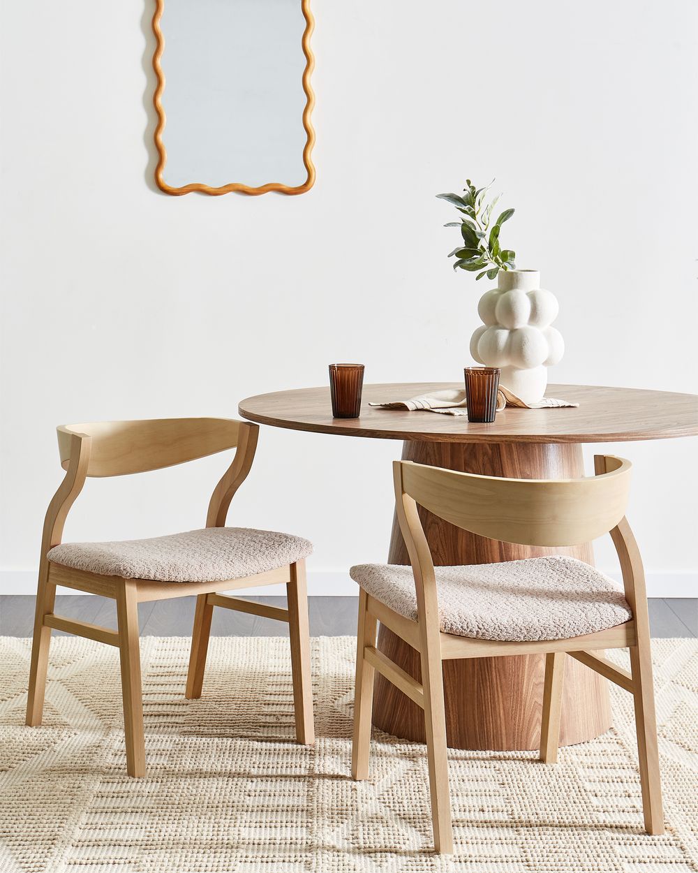 Esszimmerstuhl 2er Set MAROA Holz Hellbeige