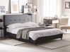 Čalouněná postel 160 x 200 cm tmavě šedá AMBASSADOR_777507