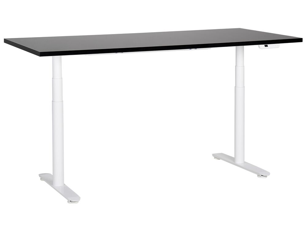 Secretária de pé ajustável eletricamente DESTINAS 180 cm 80 cm Preto/Branco
