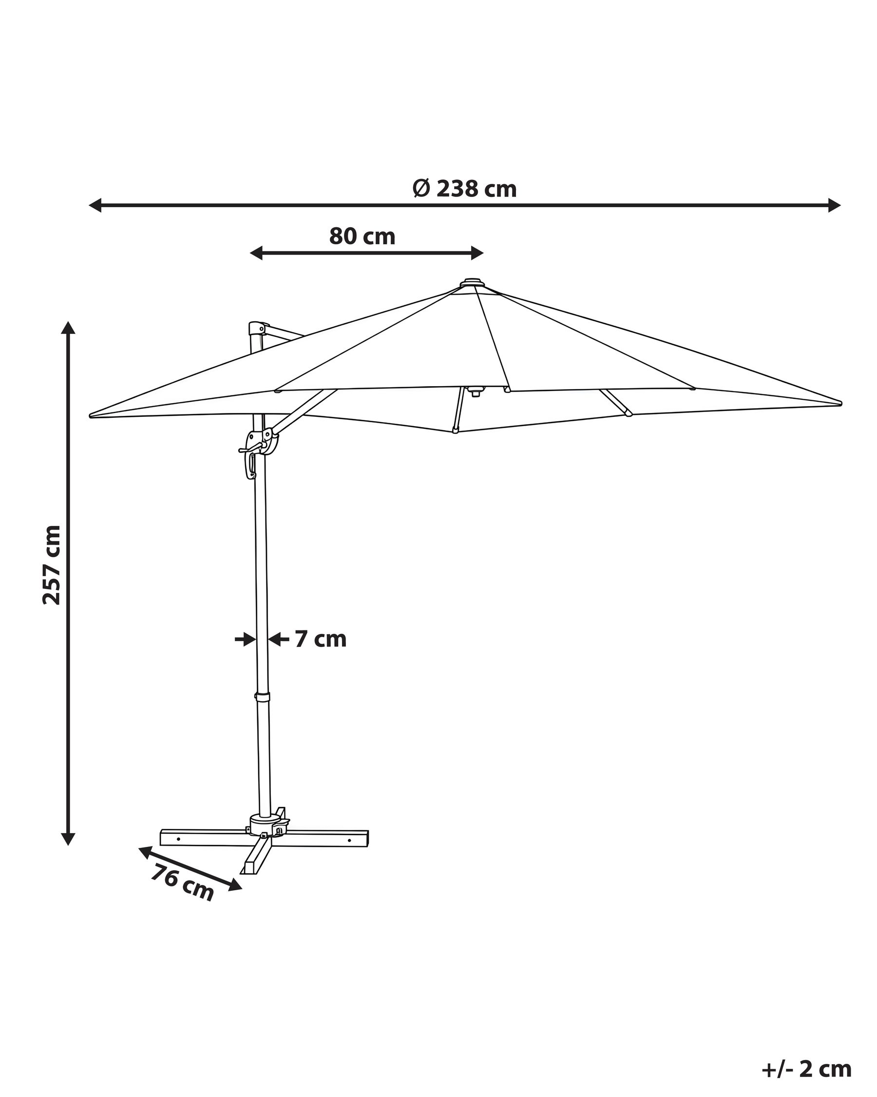 Parasol ogrodowy na wysięgniku 238 cm MONZA Jasnobeżowy_1102772