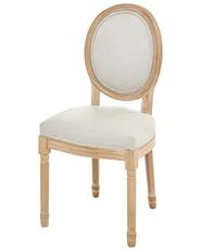 Conjunto de 2 cadeiras ALBANZA Tecido Castanho claro/Creme_1090733