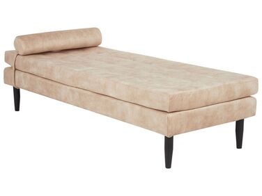 Chaise longue fluweel beige USSEL