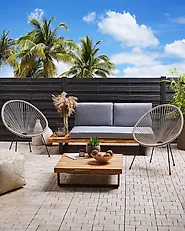 Lot de 2 chaises de jardin ACAPULCO II Polyrotin Gris clair_1178155
