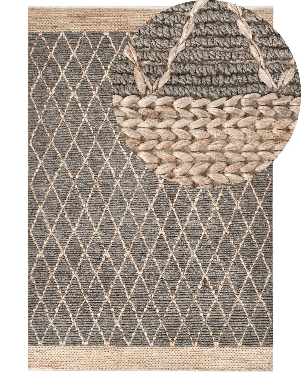 Tapis TELLIKAYA Gris 200 x 300 cm Jute