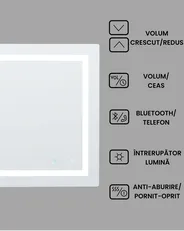 Oglindă LED pentru baie PRENOIS 80 cm 60 cm Argintiu_940478