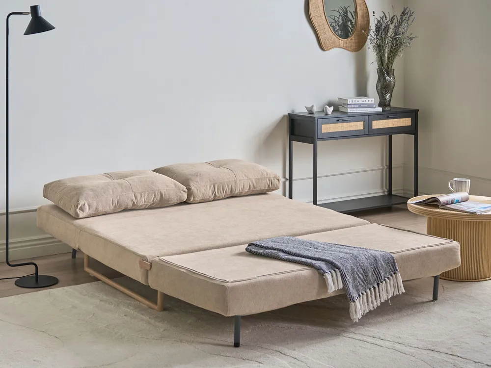 Living Room Set 6 Seater JERSLEV Fabric Light Brown_1016609