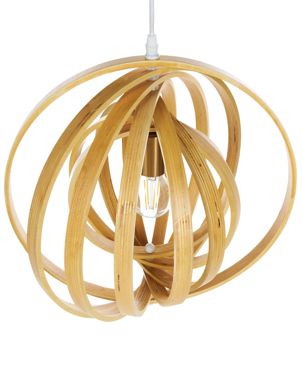 Pendant Lamp MURRELL Poplar Wood Light Brown_967873