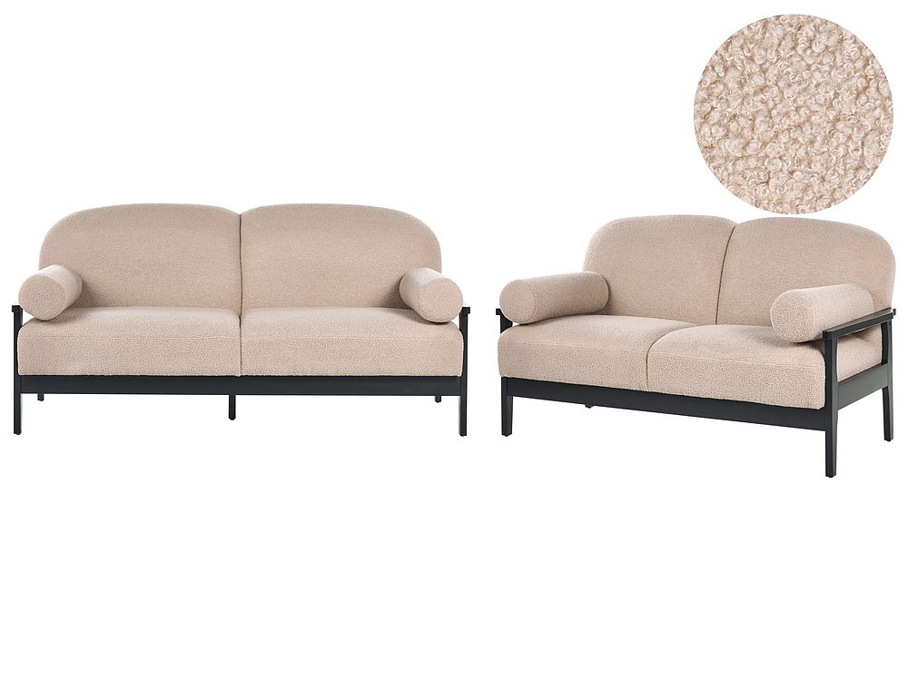 Living Room Set PILARNE Boucle Beige