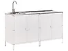 Conjunto de 2 muebles de cocina exterior con fregadero VILAMA Blanco Metal