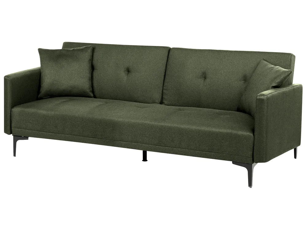 Sofa Bed 3 Seater LUCAN Fabric Green_914759