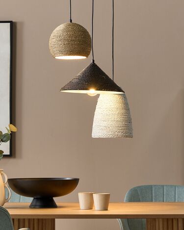 3 Lights Straw Pendant Lamp Multicolour ENDRICK